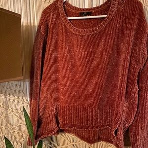 Rose Mauve Soft Loose Crop Sweater Size XL